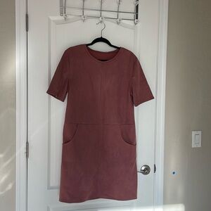 Zara suede rosy pink dress